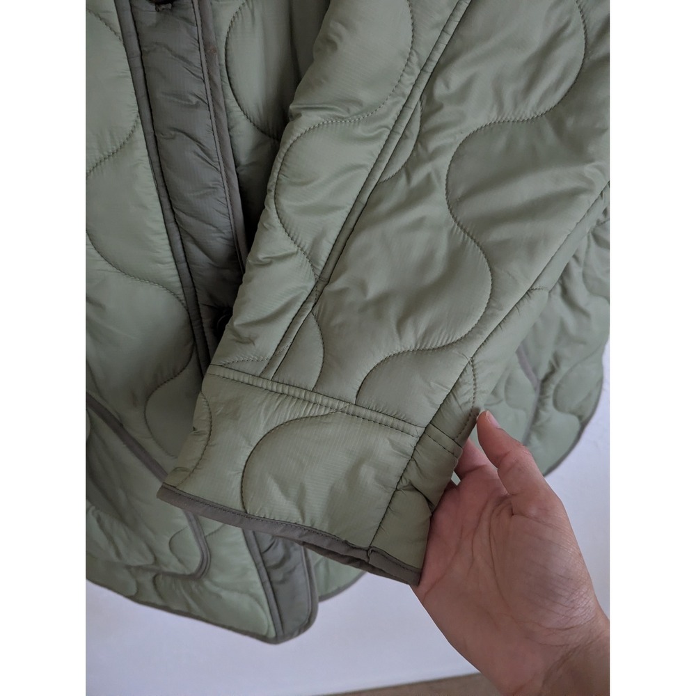 Abercrombie & Fitch Quilted Liner Jacket XL Sage Green Oversized - Picture 6 of 9